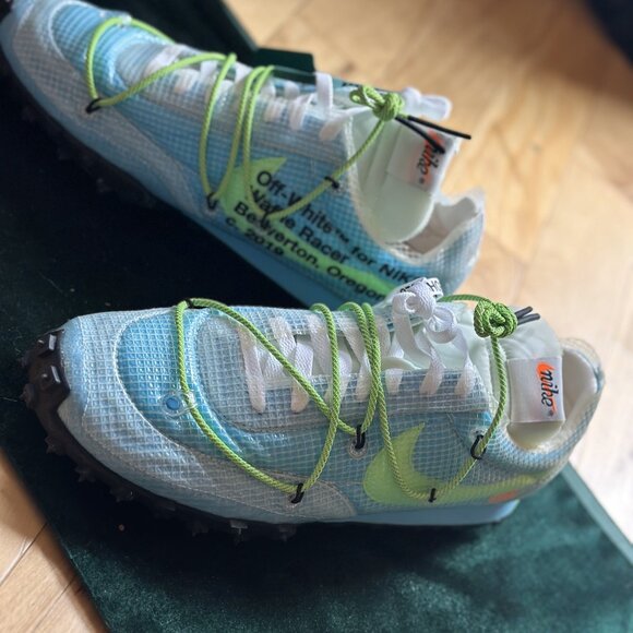 Nike Waffle Racer Off-White Vivid Sky - BRAND NEW (unworn) - Size 12 - Picture 5 of 5